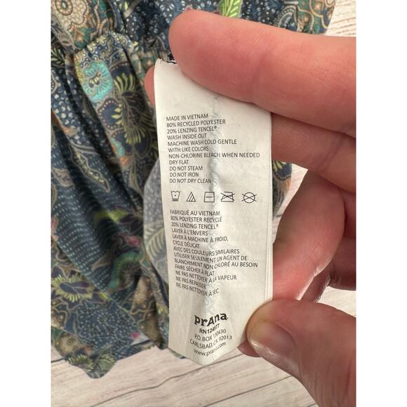 prAna Keoki Tunic Dress Coverup Women's Size Small Blue/Yellow - Picture 9 of 12